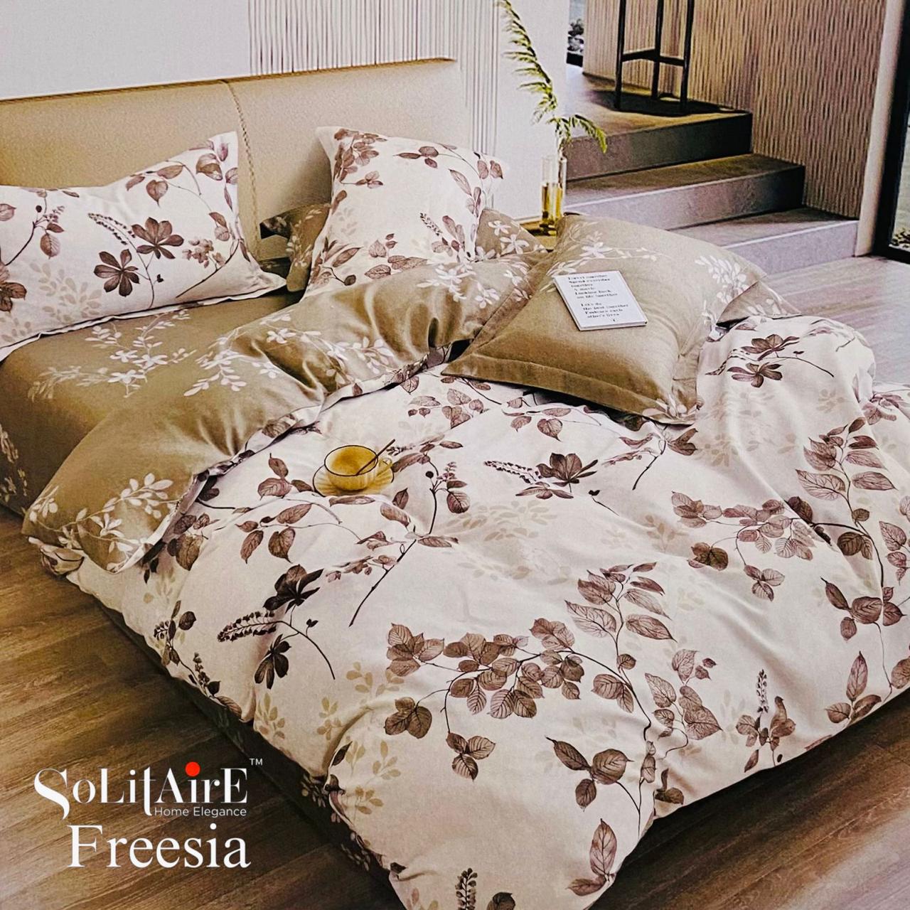 🌸 FREESIA 100% Cotton Queen Size Bedsheet Set