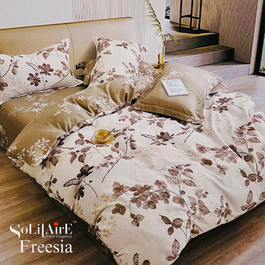 🌸 FREESIA 100% Cotton Queen Size Bedsheet Set