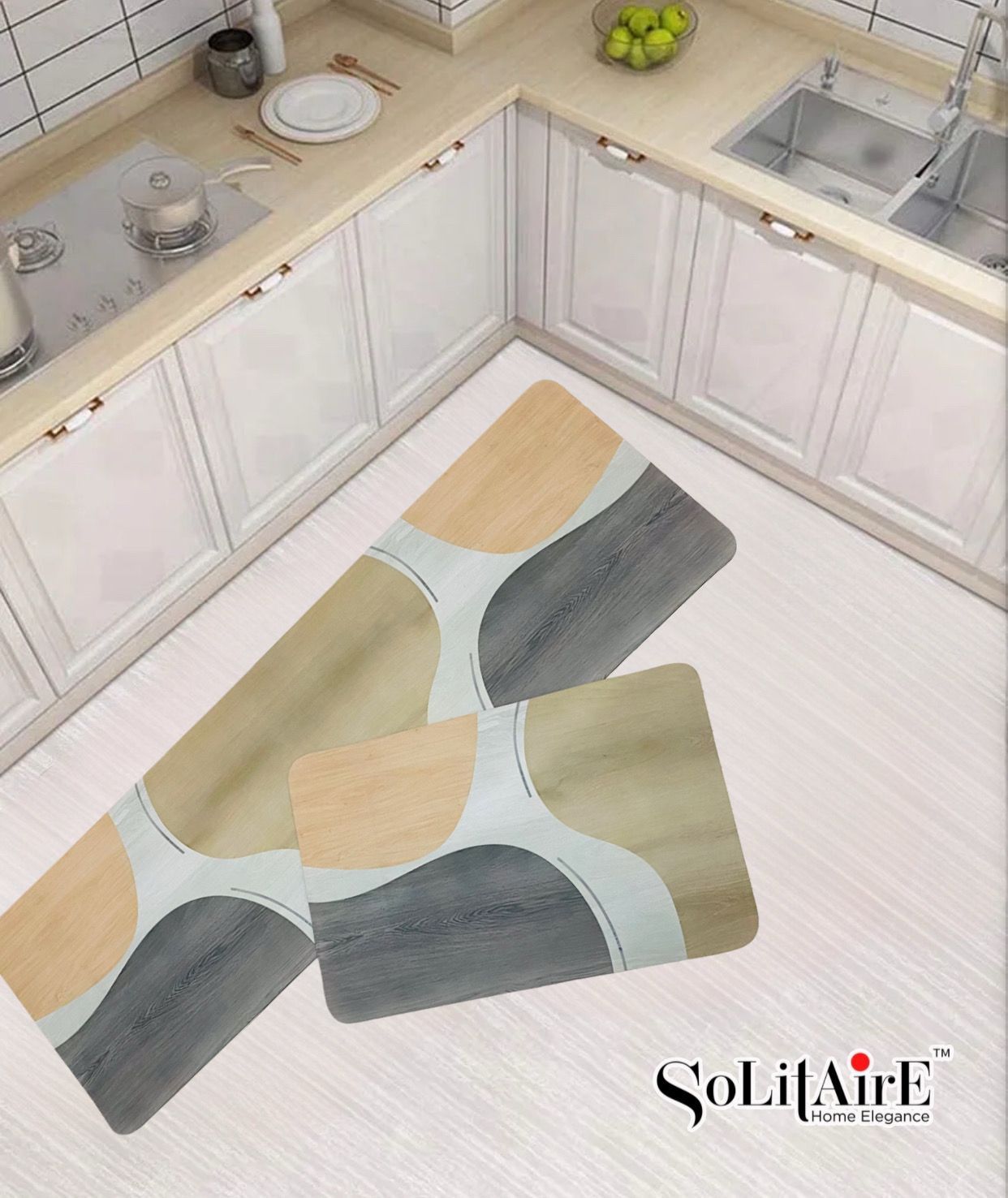 Premium Anti-Slip Waterproof Kitchen Floor Mat Set