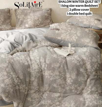 Shalom Warm King Size Bed In A Bag – Ultra Soft Cashmere Winter Quilt Set