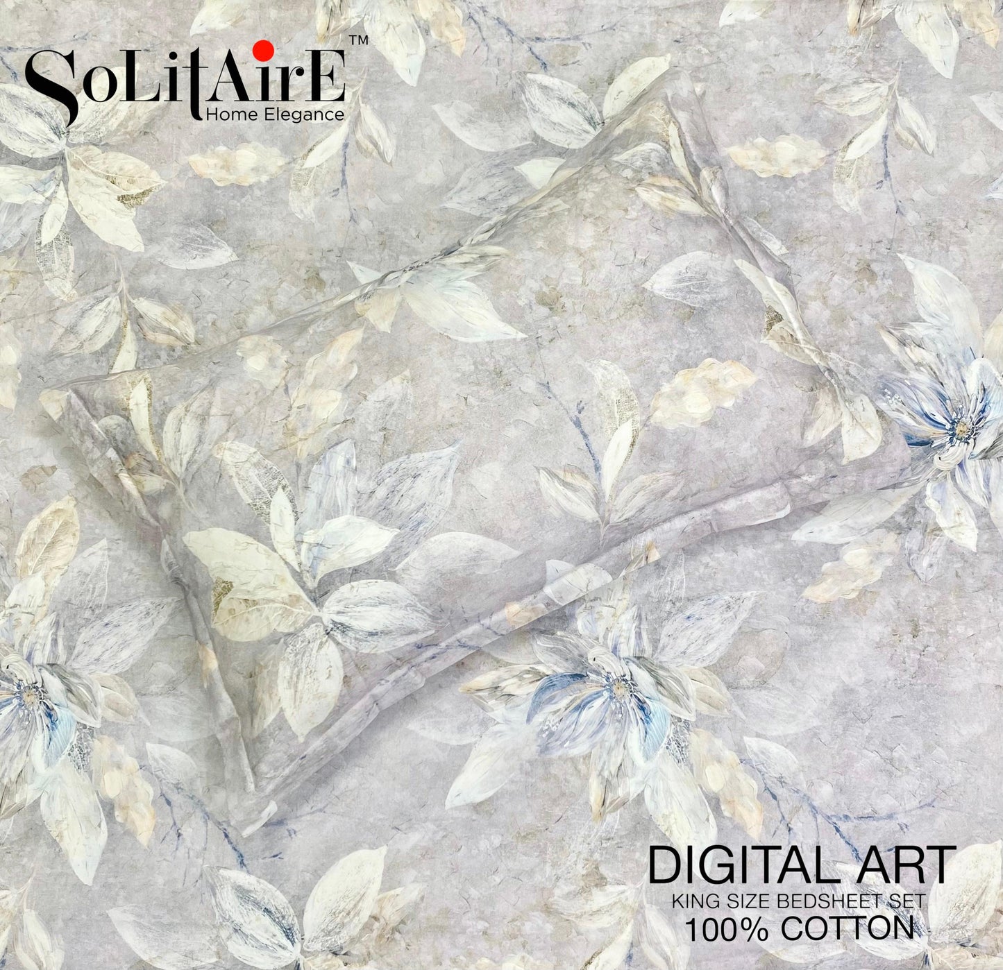 Digital Art 100% Cotton King Size Bedsheet Set