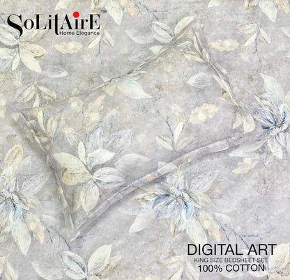 Digital Art 100% Cotton King Size Bedsheet Set