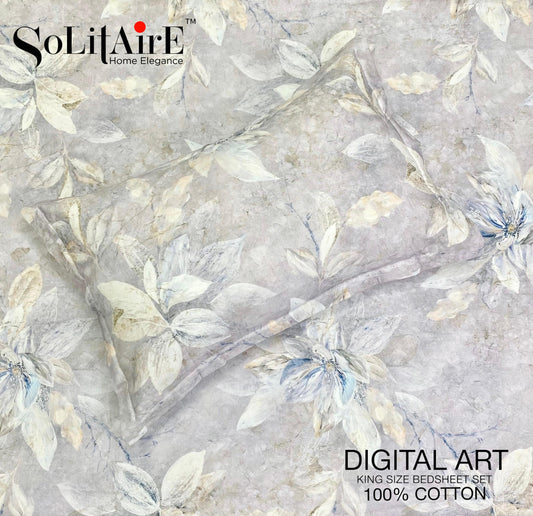 Digital Art 100% Cotton King Size Bedsheet Set