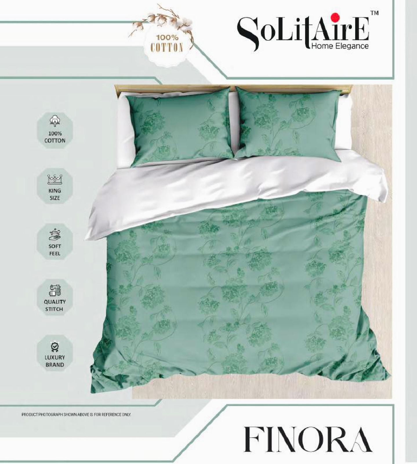 Finora Jointless King Size Bedsheet Set 100% Cotton