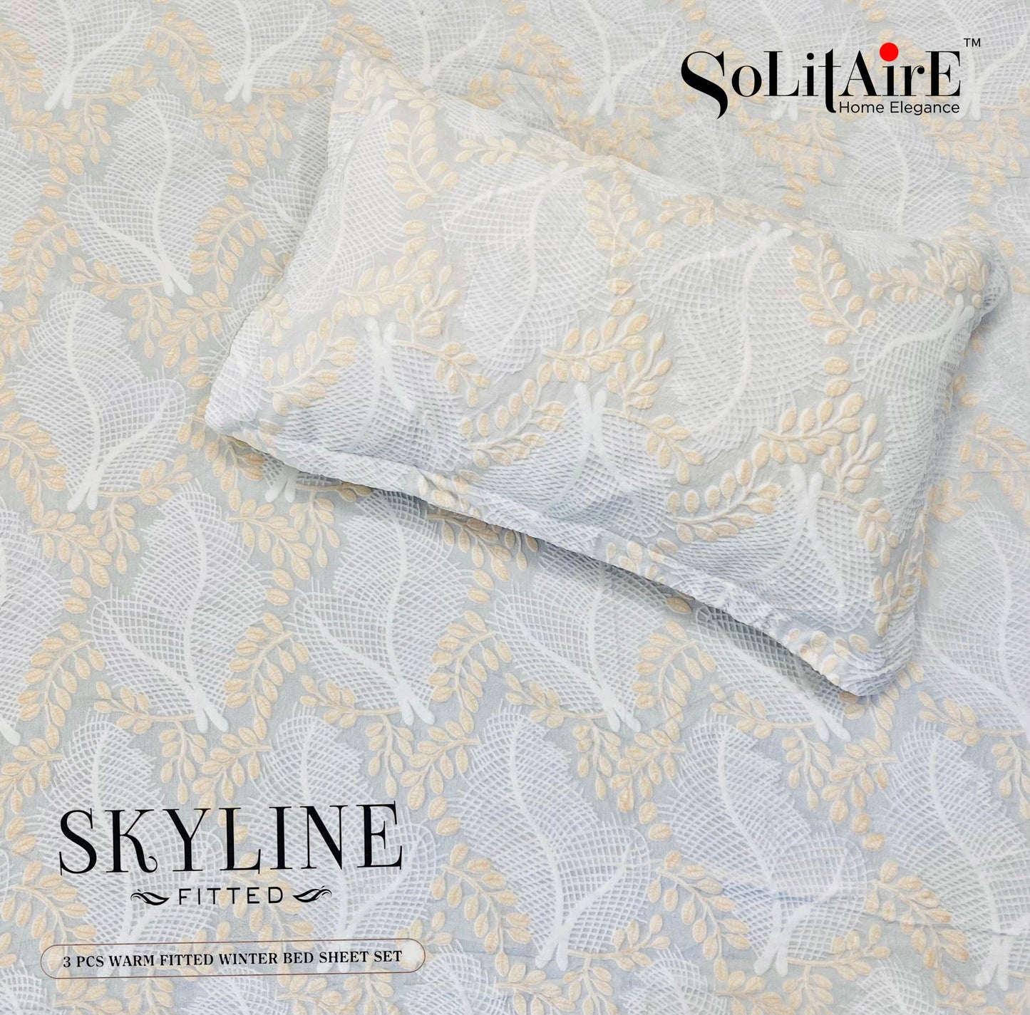 Skyline Fitted King-Size Bed Set Italian Cashmere Feel – Super-Soft, Warm & Skin-Friendly