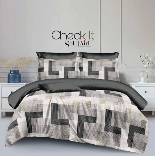 Check It Glazed Cotton Double Bed Sheet