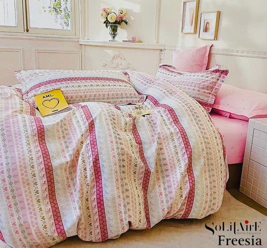 🌸 FREESIA 100% Cotton Queen Size Bedsheet Set