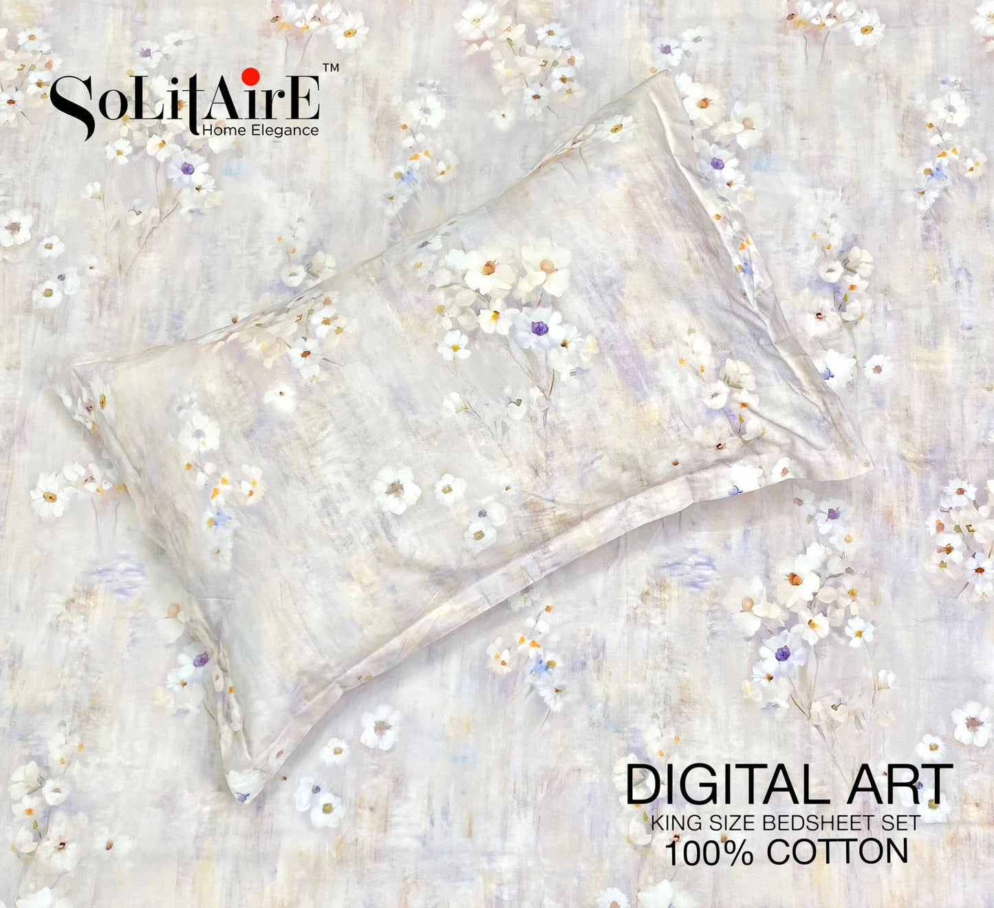 Digital Art 100% Cotton King Size Bedsheet Set