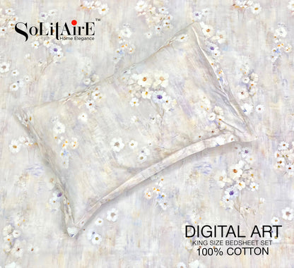 Digital Art 100% Cotton King Size Bedsheet Set