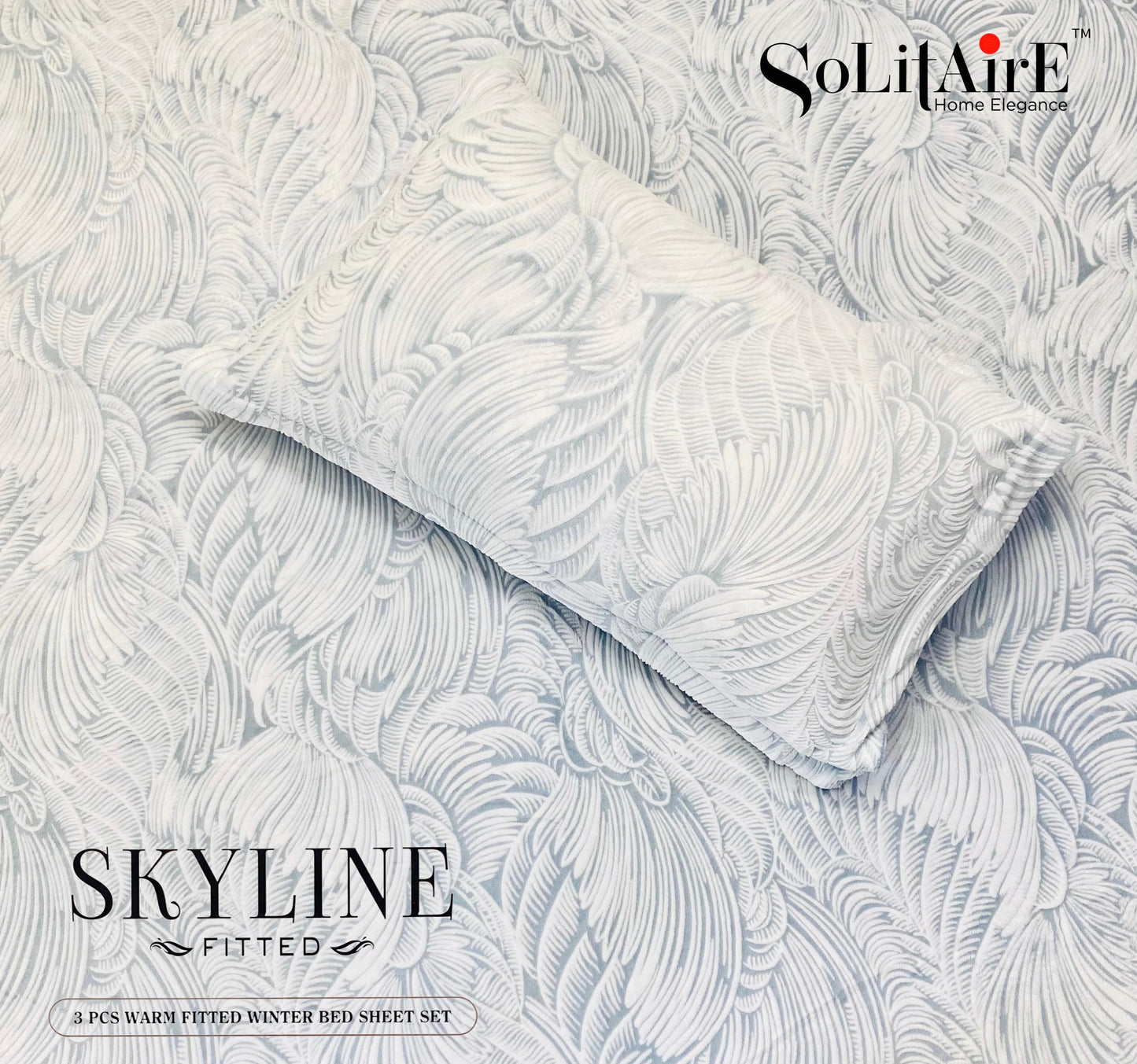 Skyline Fitted King-Size Bed Set Italian Cashmere Feel – Super-Soft, Warm & Skin-Friendly
