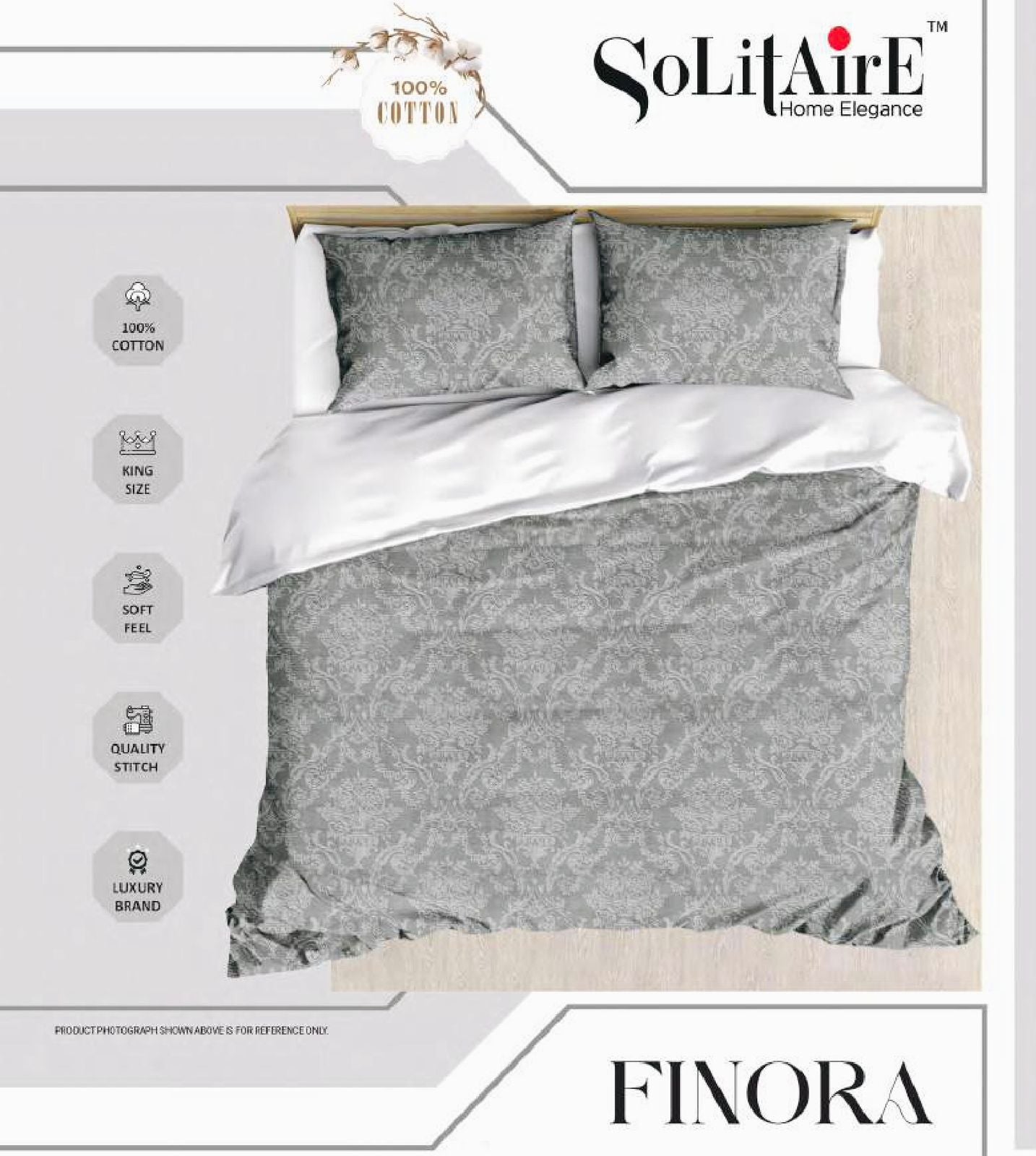 Finora Jointless King Size Bedsheet Set 100% Cotton