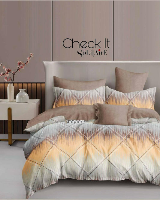 Check It Glazed Cotton Double Bed Sheet