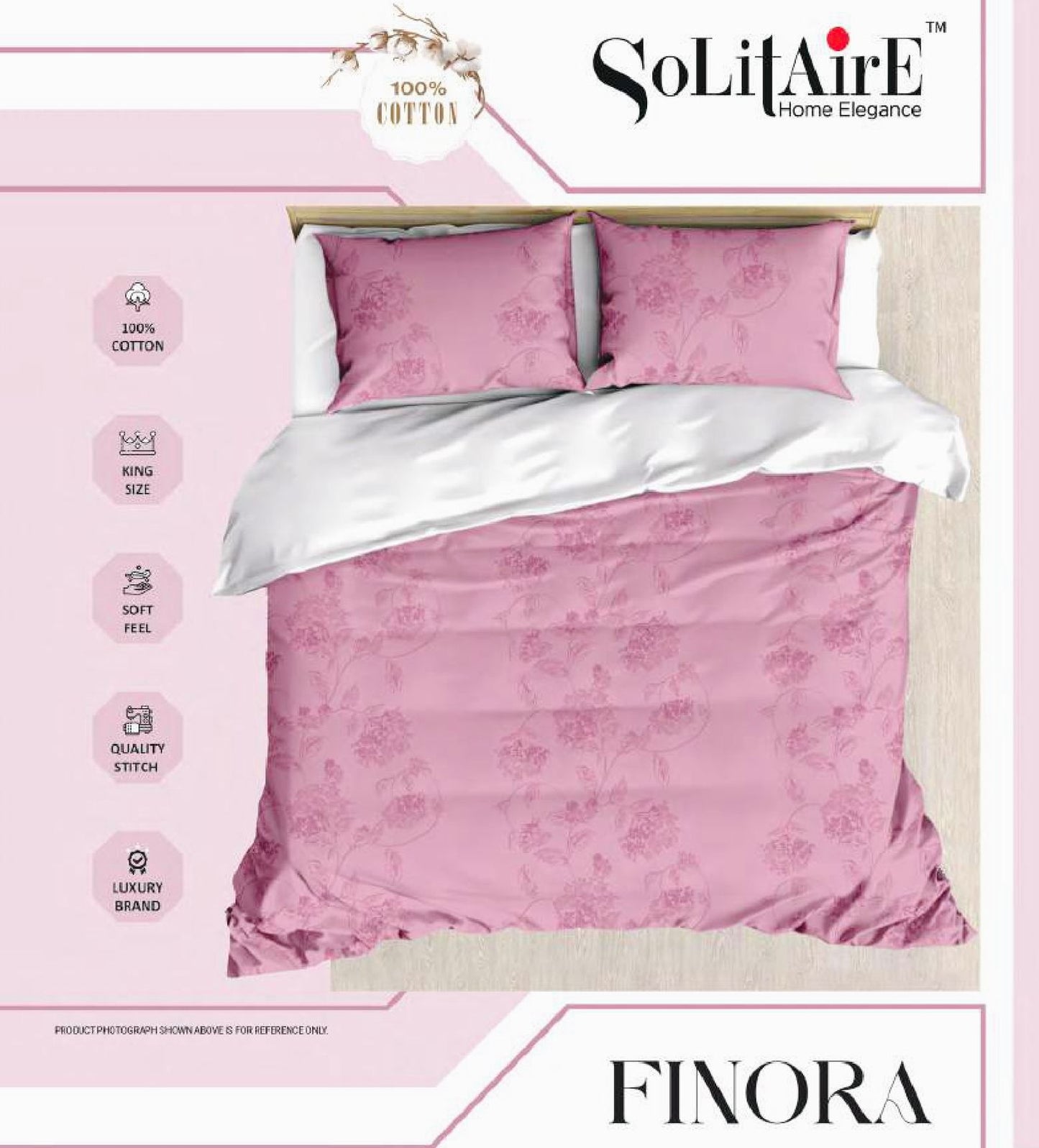 Finora Jointless King Size Bedsheet Set 100% Cotton