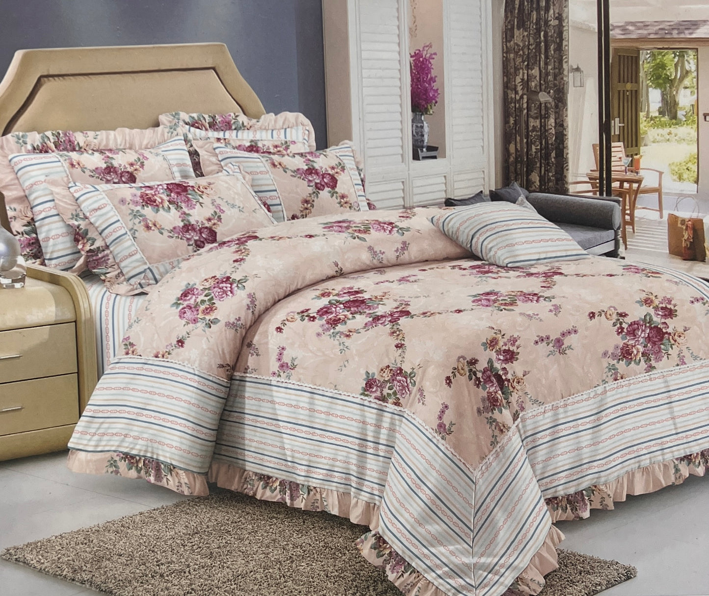 FORBED KING Bedsheet (with Frill Pillows)