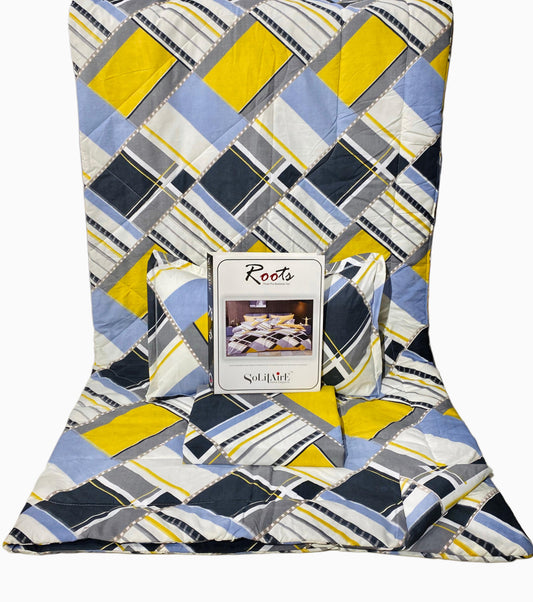 Roots 4 Pc Reversible Double Bed Size Comforter Set