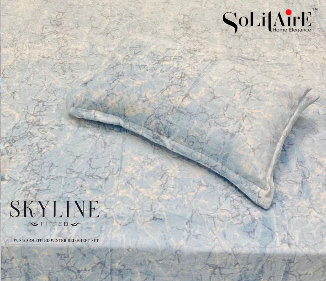 Skyline Fitted King-Size Bed Set Italian Cashmere Feel – Super-Soft, Warm & Skin-Friendly
