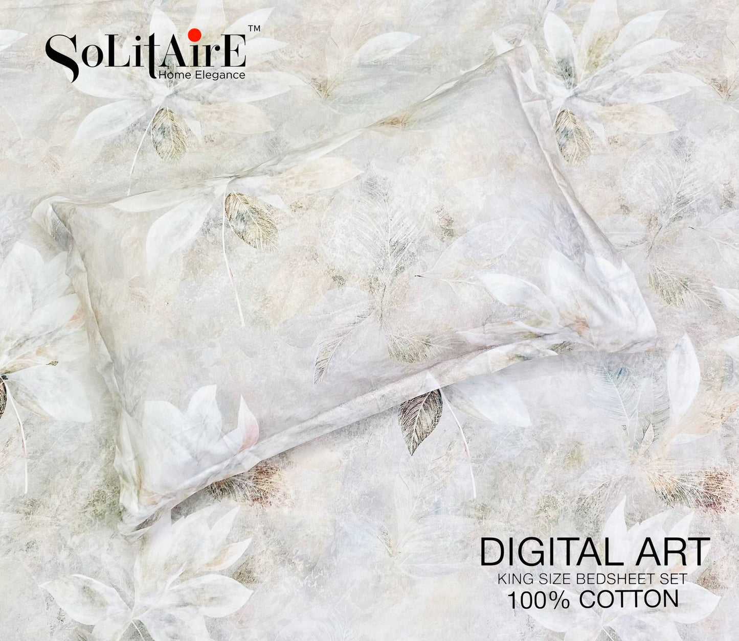 Digital Art 100% Cotton King Size Bedsheet Set