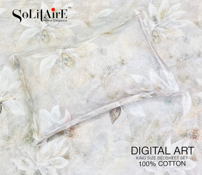 Digital Art 100% Cotton King Size Bedsheet Set
