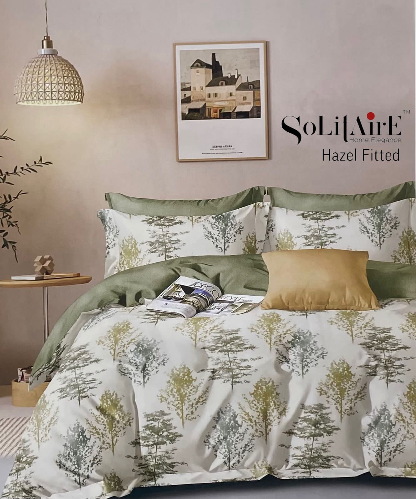 HAZEL FITTED COTTON BEDSHEET (FITTED BEDSHEET) (Fits All Double-Bed Sizes)