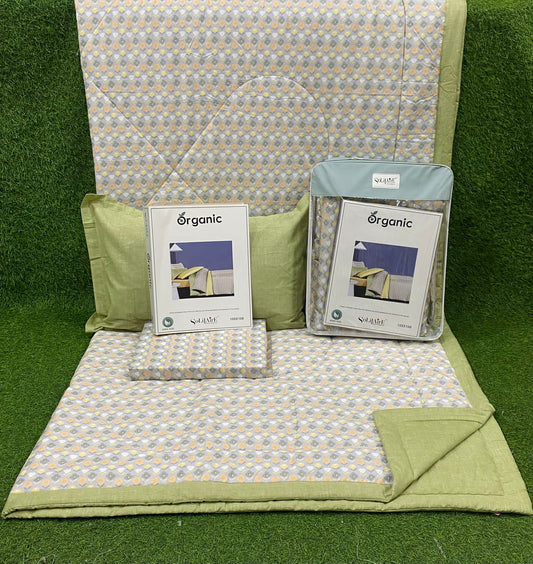 Organic King Full 4-Piece Comforter Set 100% Organic Cotton