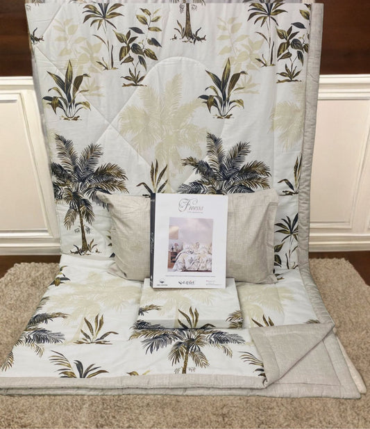 Freesia 100% Cotton 4-Piece A/C Comforter Set – Double/Queen Beds Size