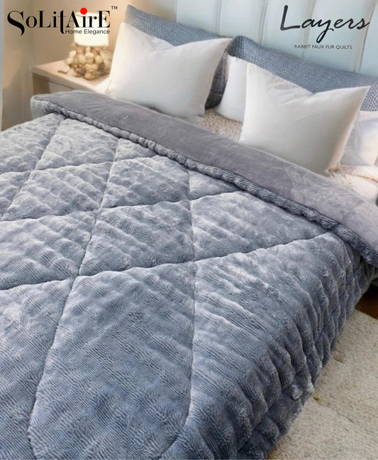 Rabbit-Fur Ultra-Warm Winter Quilt Solid Colour – Skin-Friendly, Eco-Safe Machine-Washable