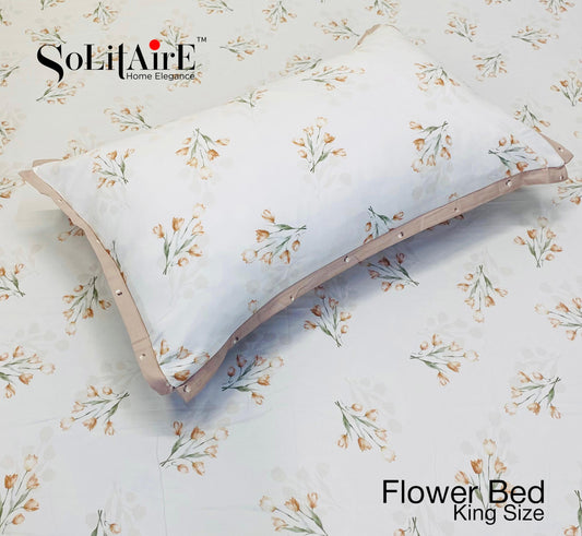 FLOWER BED King Size Jointless Bedsheet Set