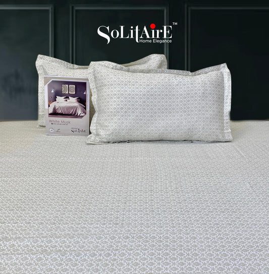 White Musk King Size 300 TC Cotton Bedsheet set