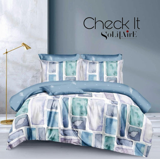 Check It Glazed Cotton Double Bed Sheet