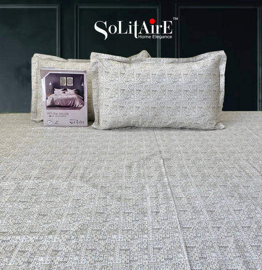 White Musk King Size 300 TC Cotton Bedsheet set