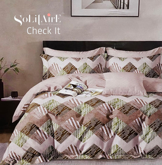 Check It Glazed Cotton Double Bed Sheet