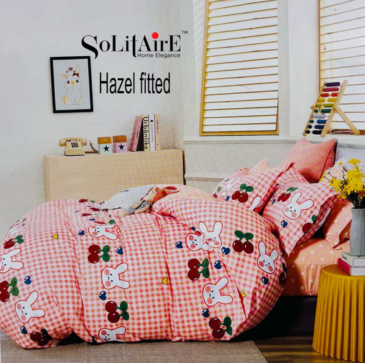 HAZEL FITTED COTTON BEDSHEET (FITTED BEDSHEET) (Fits All Double-Bed Sizes)