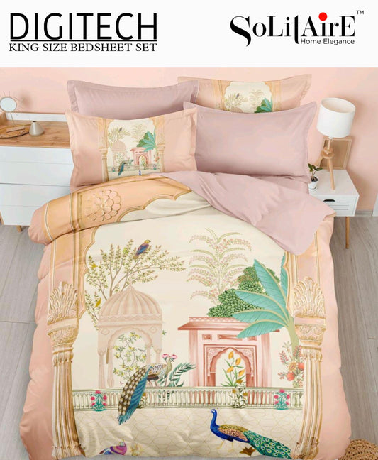 Panel Print Digitech King Size Jointless Bedsheet