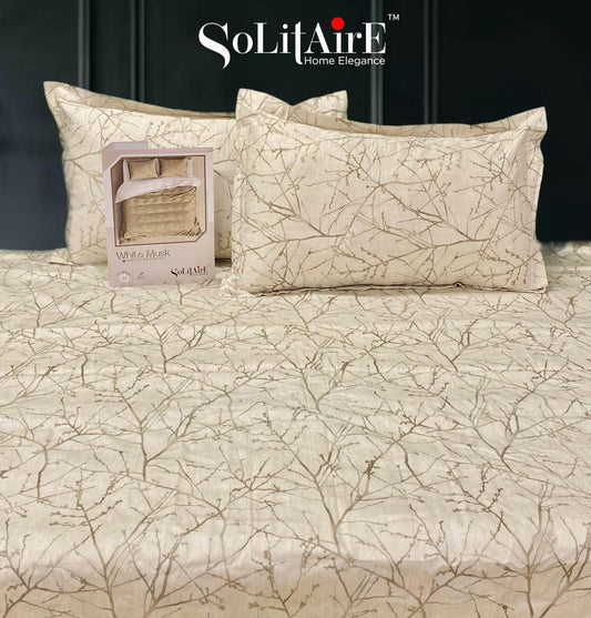 White Musk King Size 300 TC Cotton Bedsheet set