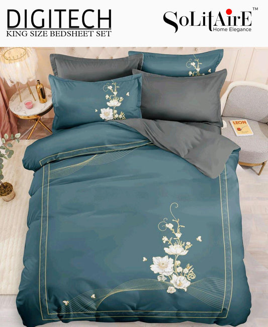 Panel Print Digitech King Size Jointless Bedsheet