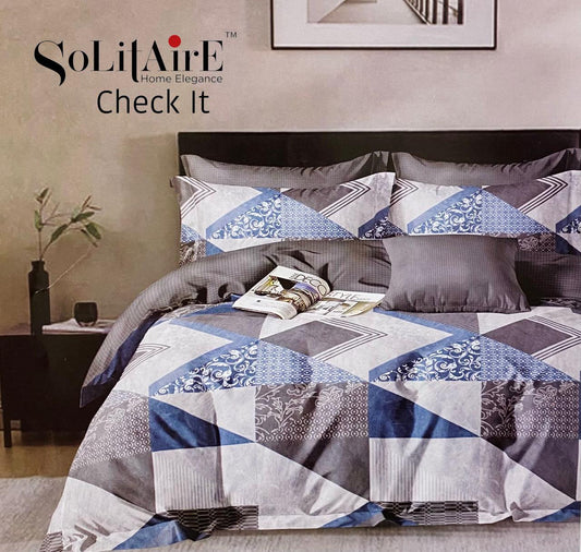 Check It Glazed Cotton Double Bed Sheet