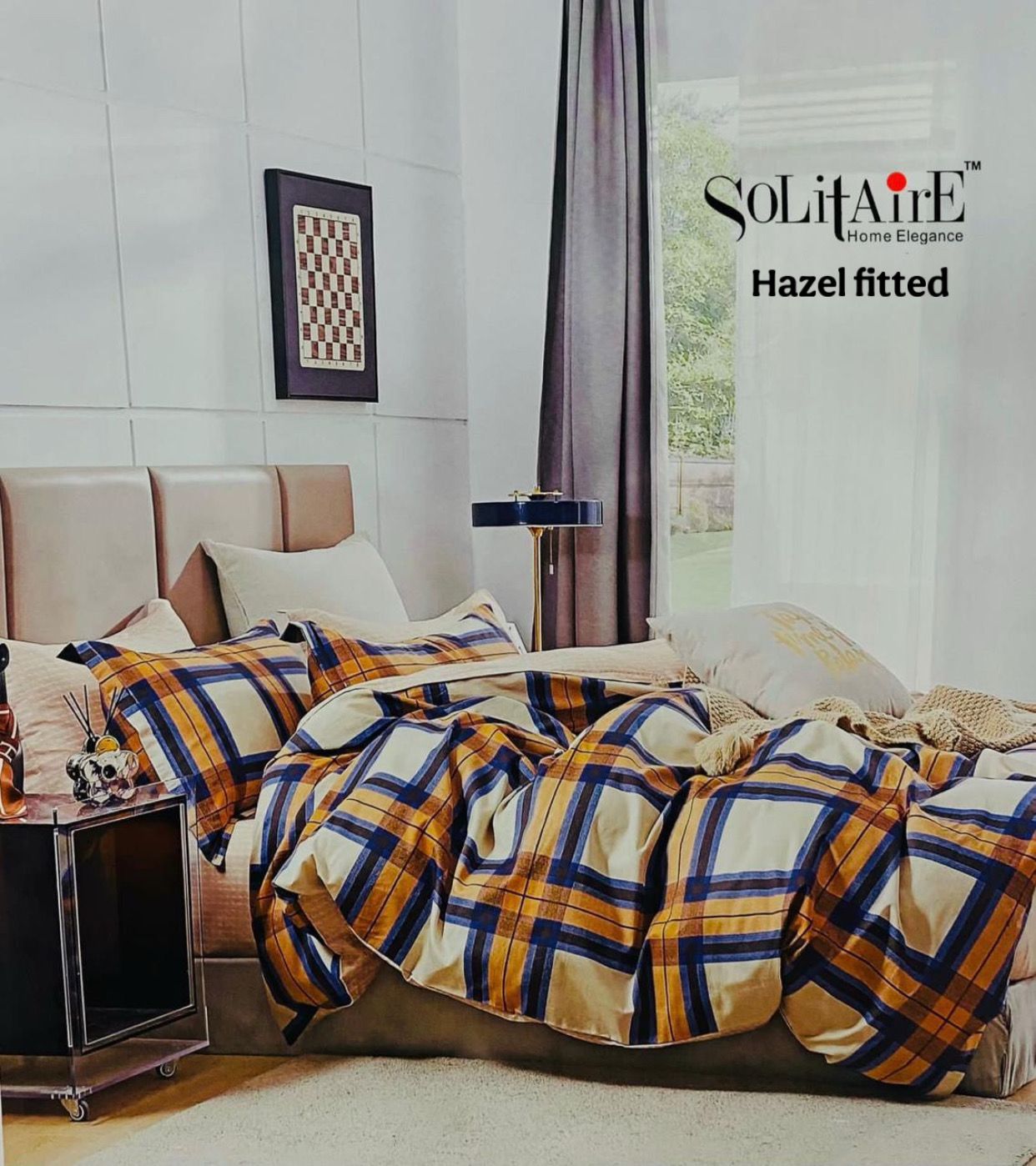 HAZEL FITTED COTTON BEDSHEET (FITTED BEDSHEET) (Fits All Double-Bed Sizes)
