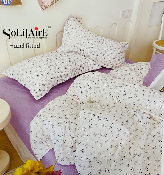 HAZEL FITTED COTTON BEDSHEET (FITTED BEDSHEET) (Fits All Double-Bed Sizes)