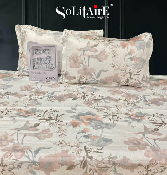 White Musk King Size 300 TC Cotton Bedsheet set