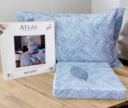 ATLAS King-Size 100% Cotton Bedsheet Set