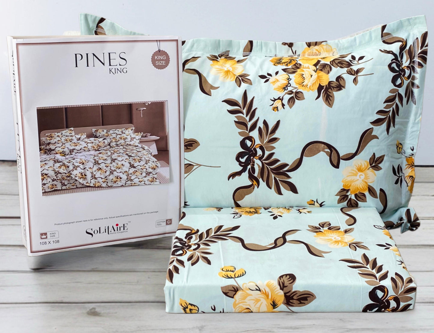 Pines King Size Bedsheet Set With 2 Pillow Covers