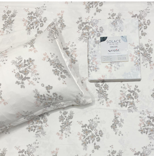 SOLACE PRINT JAQUARD King Size Jointless Bedsheet