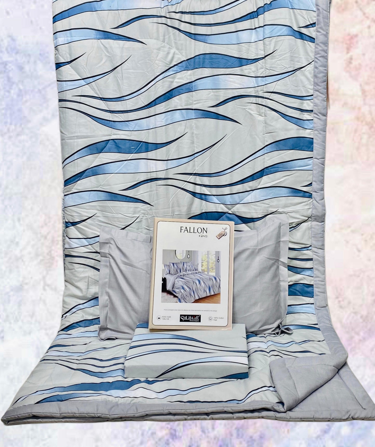 FALLON 4-Piece Comforter Set with Bedsheet with Pillow Covers & Reversible AC Comforter