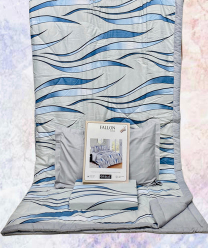 FALLON 4-Piece Comforter Set with Bedsheet with Pillow Covers & Reversible AC Comforter