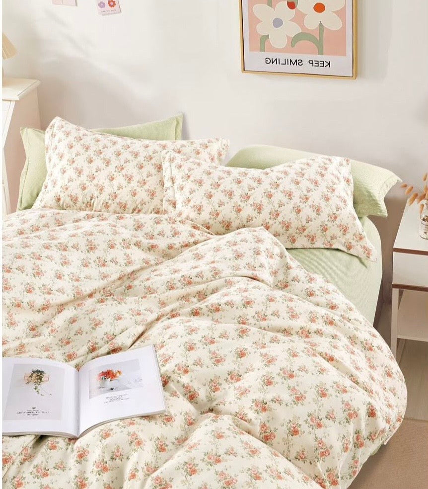 FLOWER BED KING SIZE BEDSHEET SET