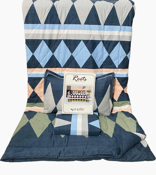 Roots 4 Pc Reversible Double Bed Size Comforter Set