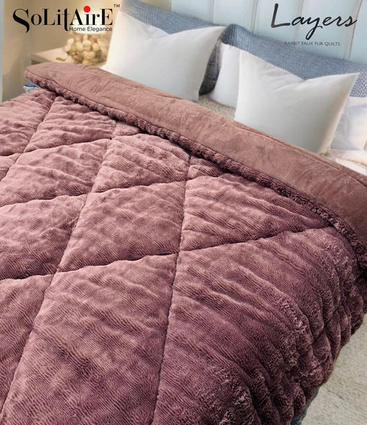 Rabbit-Fur Ultra-Warm Winter Quilt Solid Colour – Skin-Friendly, Eco-Safe Machine-Washable