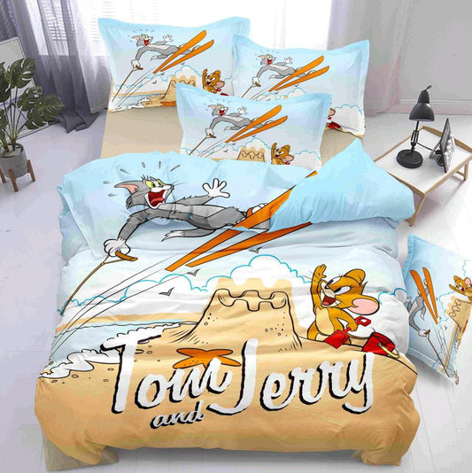 Kids Den Jointless King Size Panel Print Bedsheet Set