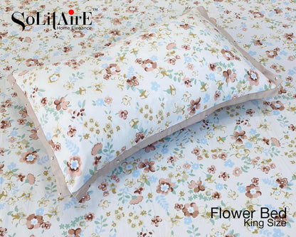 FLOWER BED King Size Jointless Bedsheet Set
