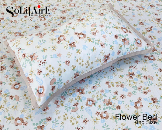 FLOWER BED King Size Jointless Bedsheet Set